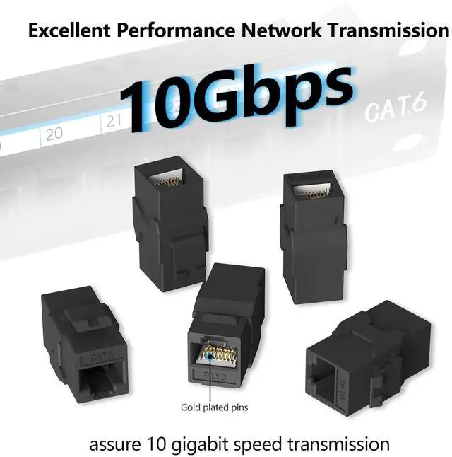 Alt view image 3 of 6 - 24 Port Patch Panel Rackmount or Wall Mount 19-Inch, 1U Cat6 Network Panel Preloaded with 24 Keystone Couplers plus 1 Spare, 10Gbps Ethernet Patch Panel with Cable Management & Back Support Bar