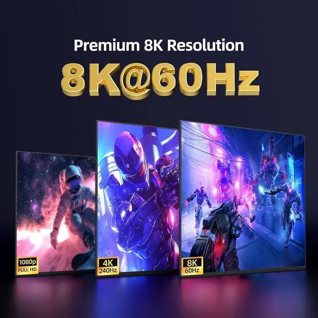 Alt view image 2 of 7 - 3 Monitors 3 Computers KVM Switch, 8K@60Hz KVM Switcher, 3 Monitors 3 Computers KVM Switches with 4 USB3.0 Ports, 4K Switch Keyboard Mouse Printer with USB Cables, Power Adapter