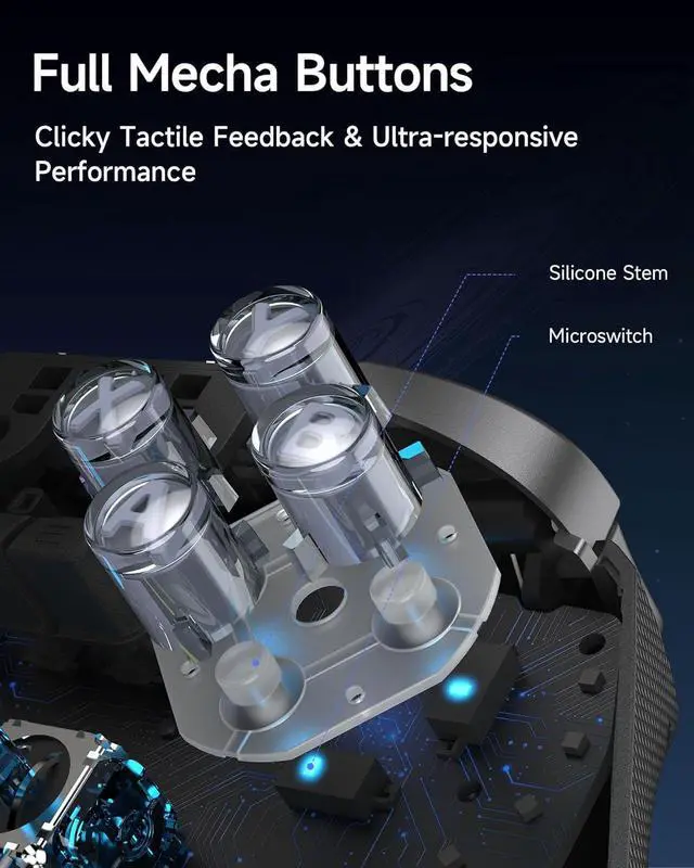 Alt view image 5 of 7 - Wireless Gaming Controller  TMR Joysticks, Dual-Mode Triggers, Mechanical Keys, 1000Hz Polling, RGB  Bluetooth Gamepad for PC/Switch/Switch 2/iOS/Android TV with Charging Dock