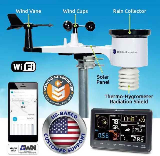 Alt view image 2 of 7 - Ambient Weather WS-2902 WiFi Smart Weather Station