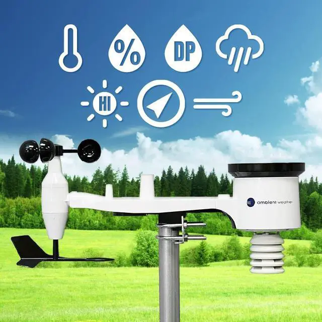 Alt view image 3 of 6 - Ambient Weather WS-1965 WiFi Weather Station w/Remote Monitoring and Ambient Weather Network Access