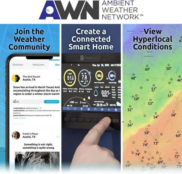 Alt view image 7 of 7 - Ambient Weather WS-5000 Ultrasonic Smart Weather Station
