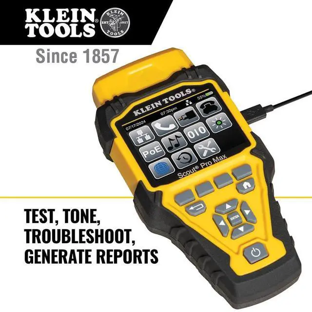 Alt view image 2 of 7 - Klein Tools VDV501-770 Cable Tester Set, Scout Pro Max Ethernet, Coax/Video, Phone, (RJ11/RJ12/RJ45) F-Connector Cables, Test-n-Map Remotes