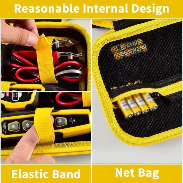 Alt view image 3 of 5 - Case for Klein Tools VDV500-705/VDV500-820/VDV500-063 Wire Tracer Tone Generator & Probe Kit Continuity Tester, Universal Storage Bag for Ethernet, Telephone, Speaker, Coax, Video, Cable Toner