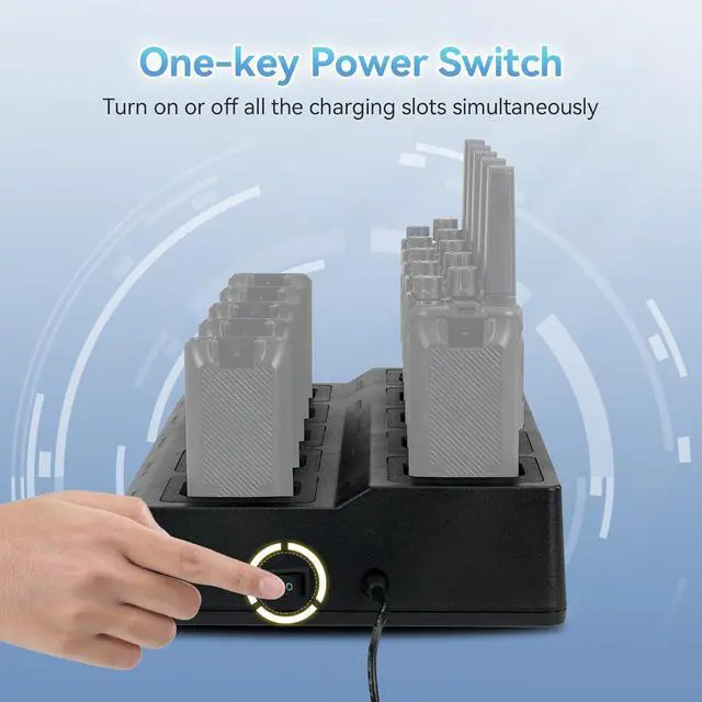 Alt view image 5 of 7 - Retevis RT68 10-Way Charger, Multi Unit Rapid Charger, for Retevis RT68 RT68H NR10 Walkie Talkie and Battery, 5 LED Indicators, Individually Replaceable Base, AC/DC Adapter,Multiple Protection
