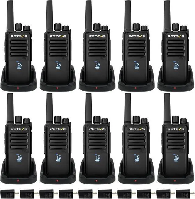 Main image of Retevis RT68H Two Way Radio,Walkie Talkies Long Range, Visualization,Shatterproof Hidden Display,VOX Hands Free, Rechargeable Walkie Talkie for Adults with Charging Base,for Factory Warehouse(10 Pack)