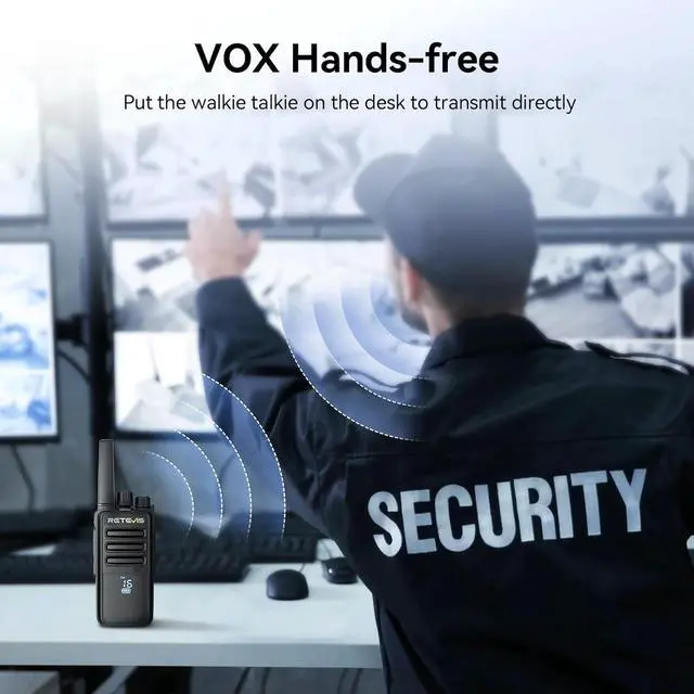 Alt view image 6 of 7 - Retevis RT68H Two Way Radio,Walkie Talkies Long Range, Visualization,Shatterproof Hidden Display,VOX Hands Free, Rechargeable Walkie Talkie for Adults with Charging Base,for Factory Warehouse(10 Pack)