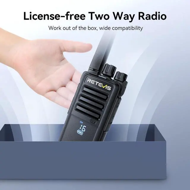 Alt view image 7 of 7 - Retevis RT68H Two Way Radio,Walkie Talkies Long Range, Visualization,Shatterproof Hidden Display,VOX Hands Free, Rechargeable Walkie Talkie for Adults with Charging Base,for Factory Warehouse(10 Pack)