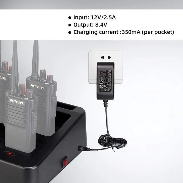 Alt view image 7 of 7 - Retevis RT29 Ailunce HD1 Walkie Talkie Six-Way Charger, Practical Multi Charger Compatible with Retevis RT29 RB23 Ailunce HD1 Two Way Radio (1 Pack)