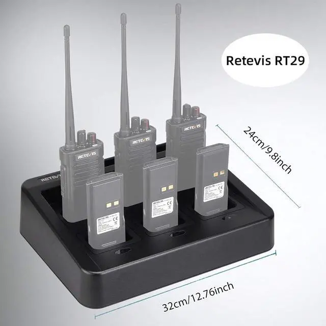 Alt view image 4 of 7 - Retevis RT29 Ailunce HD1 Walkie Talkie Six-Way Charger, Practical Multi Charger Compatible with Retevis RT29 RB23 Ailunce HD1 Two Way Radio (1 Pack)