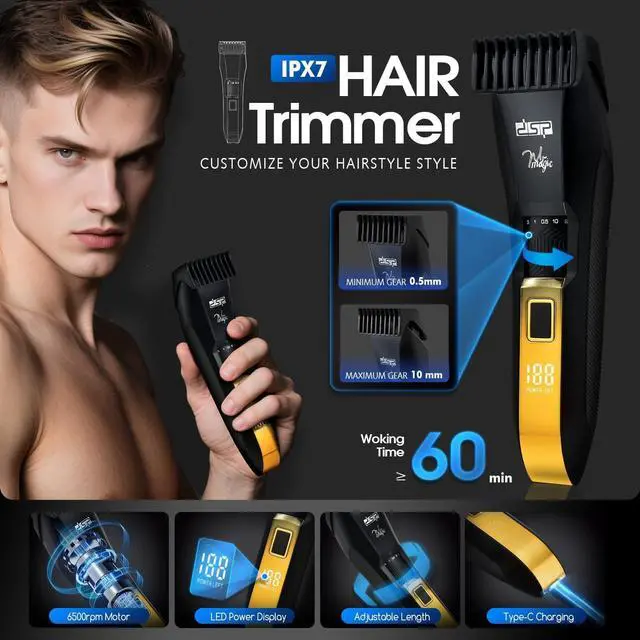 Alt view image 2 of 6 - 4-in-1 Men's Grooming Kit, Manscape Adjustable Beard Trimmer, Body Trimmer, Nose Hair Trimmer & Foil Shaver, IPX7 Waterproof, LED Display, Cordless for Face & Body, for Home, Gift for Men