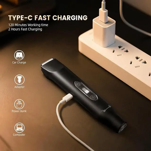 Alt view image 7 of 7 - Body Hair Trimmer for Men,3 in 1 Electric Razor with Ceramic Blades, IPX7 Waterproof, USB Rechargeable, Painless Hair Removal for Face,Body,Nose,Groin, Travel Grooming Kit (Black)