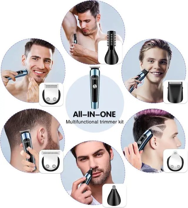 Alt view image 7 of 7 - Beard Trimmer for Men, IPX7 Waterproof Mens Grooming Kit with Cordless Hair Clippers, Electric Razor with LED Display, Shavers for Mustache, Body, Face, Ear, Nose Hair Trimmer, Gifts for Men