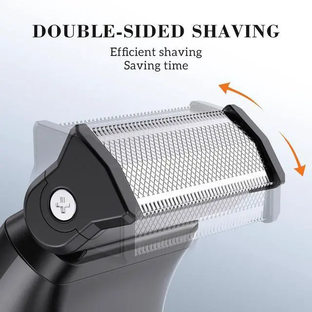 Alt view image 2 of 7 - Manscape 3-in-1 Body Hair Trimmer for Men, Double-Sided Intimate Razor & Ball Trimmer in Pubic/Groin, Waterproof Body Shaver Grooming Kit with LED Display Travel Lock, Gifts for Him Dad