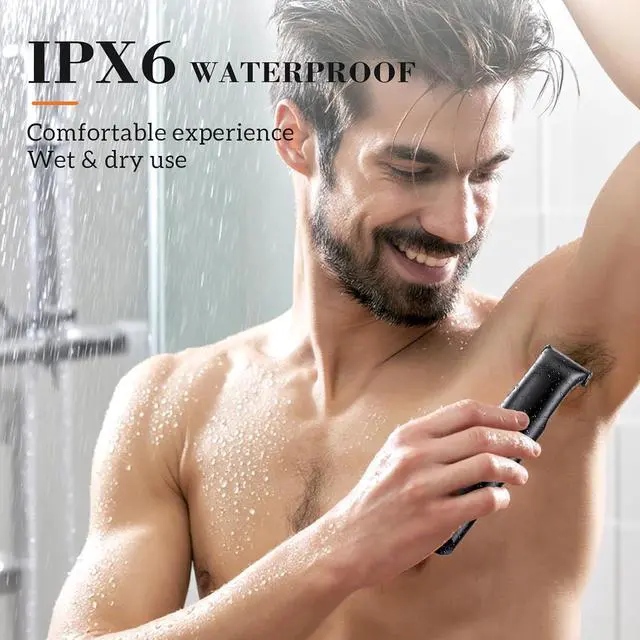 Alt view image 5 of 7 - Manscape 3-in-1 Body Hair Trimmer for Men, Double-Sided Intimate Razor & Ball Trimmer in Pubic/Groin, Waterproof Body Shaver Grooming Kit with LED Display Travel Lock, Gifts for Him Dad