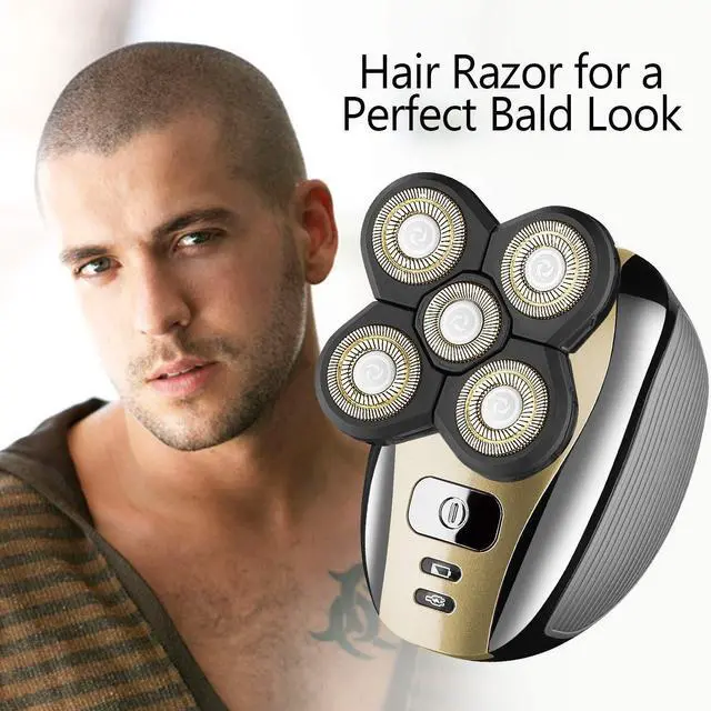 Alt view image 5 of 7 - Electric Razor for Men Head Shaver for Bald Men Grooming Kit 5 in 1 Wet Dry Rotary Shavers Nose Hair Beard Trimmer Clippers Facial Cleansing Brush Cordless Waterproof USB Charging Rechargeable