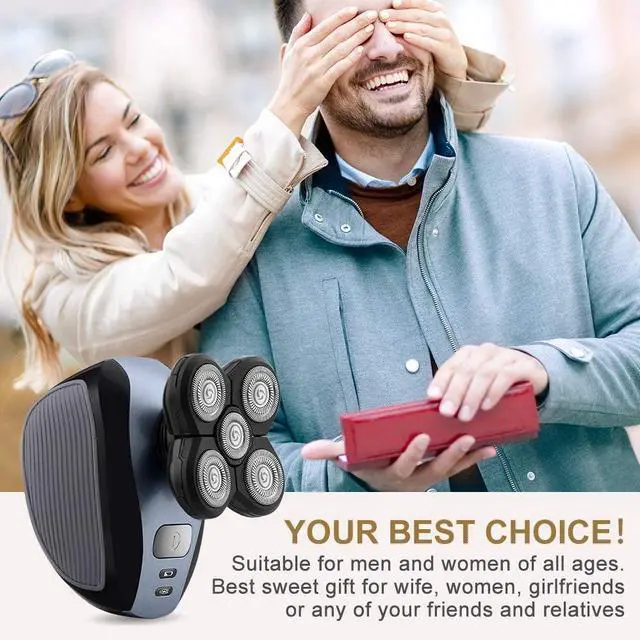 Alt view image 7 of 7 - 5-in-1 Electric Razor for Men, Wet&Dry Rechargeable Mens Rotary Shavers, 4D Floating 5 Head Cordless Grooming Kit with Waterproof IPX7, Beard, Nose, Ear, Body Hair Trimmer, Face Cleaning Brush