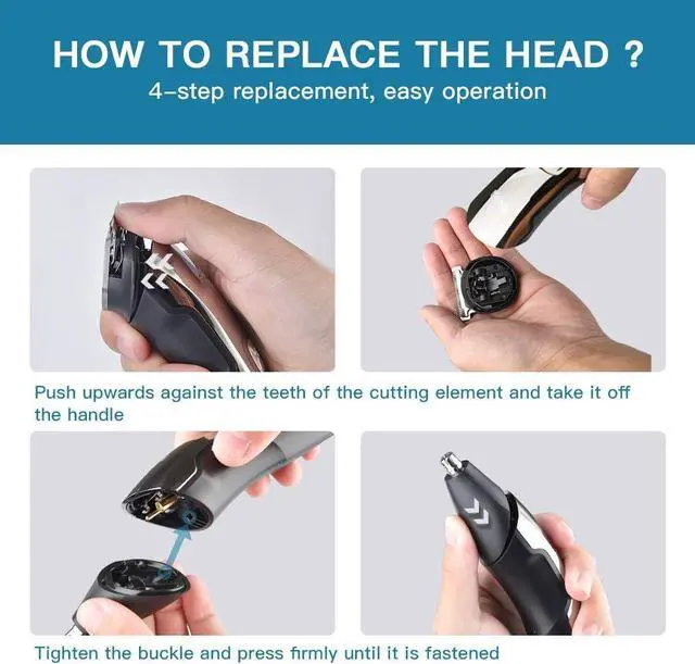 Alt view image 5 of 6 - Facial Hair Trimmer for Men Electric Clippers and Grooming Sets for Pubic Hair Beard Nose Trimmer Kits USB Rechargeable IPX7 Waterproof