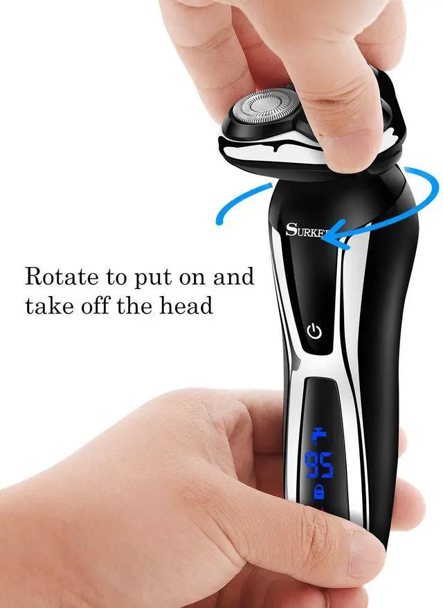 Alt view image 5 of 7 - Electric Shaver Razor Cordless Beard Trimmer for Men Nose Hair Trimmer 3 in 1 Grooming Kit Plus 1 Facial Cleansing Brush Waterproof USB Rechargeable Dry Wet