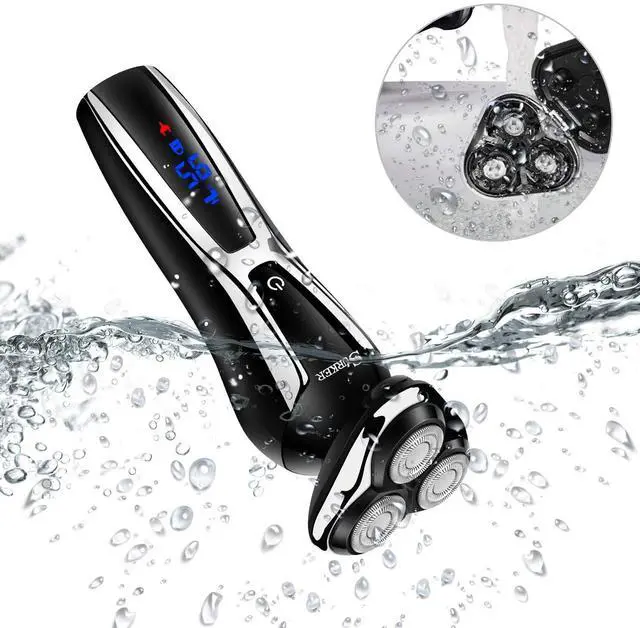 Alt view image 6 of 7 - Electric Shaver Razor Cordless Beard Trimmer for Men Nose Hair Trimmer 3 in 1 Grooming Kit Plus 1 Facial Cleansing Brush Waterproof USB Rechargeable Dry Wet
