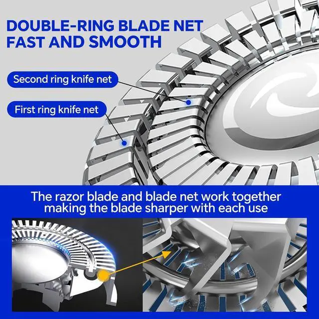 Alt view image 6 of 7 - Bald Head Shaver,Electric Head Shavers for Bald Men, 5-in-1 Head and Face Grooming Kit, Waterproof Cordless Rotary Razor and USB Rechargeable,Gifts for Men