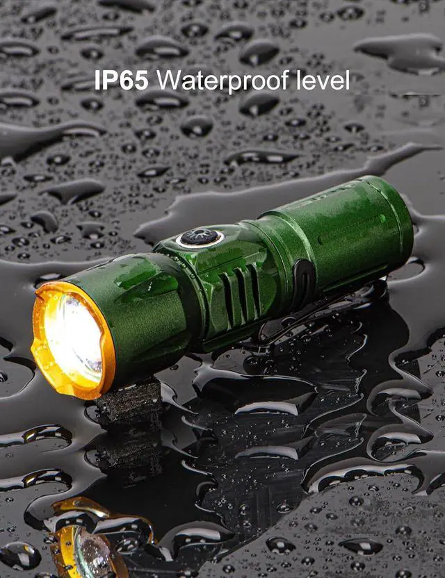 Alt view image 5 of 6 - Mini Rechargeable LED Super Bright Flashlight,IP67 Waterproof Zoomable 2000 Lumens Tactical Flashlight with Magnets,4 Adjustable Light Source Modes for Camping,Hiking,Outdoor,Emergencies(Green)