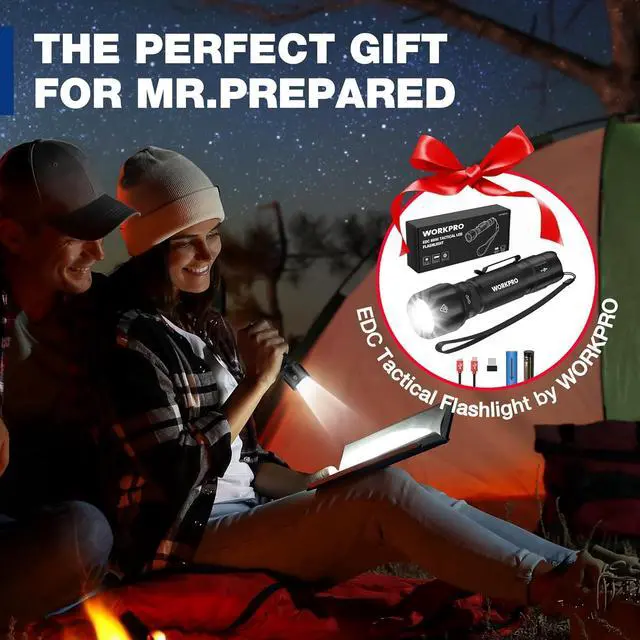 Alt view image 4 of 7 - 1200LM Rechargeable Tactical Flashlight, EDC Mini Flashlight, Pocket Flashlight with Clip & Lanyard, 7 Light Modes, Zoomable Adjustable Focus, Includes Lithium Battery & Alkaline Battery
