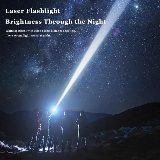 Alt view image 6 of 6 - High Power Flashlights, 100000 High Lumen Rechargeable LED Flashlights, 6 Modes, Waterproof and Powerful Flashlights, Suitable for Family Camping and Hiking