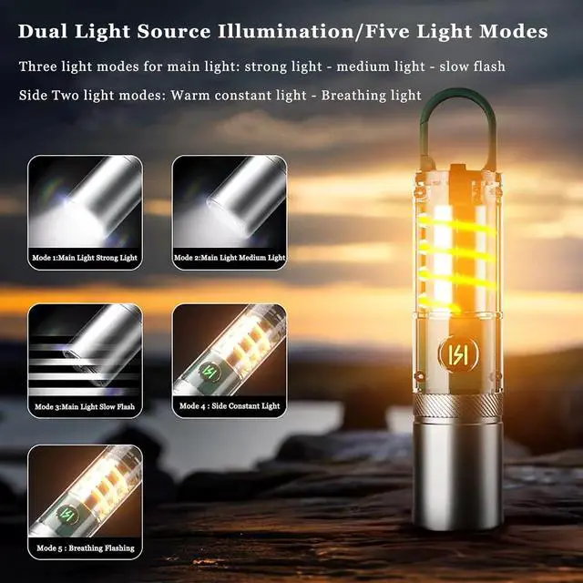 Alt view image 3 of 6 - High Power Flashlights, 100000 High Lumen Rechargeable LED Flashlights, 6 Modes, Waterproof and Powerful Flashlights, Suitable for Family Camping and Hiking