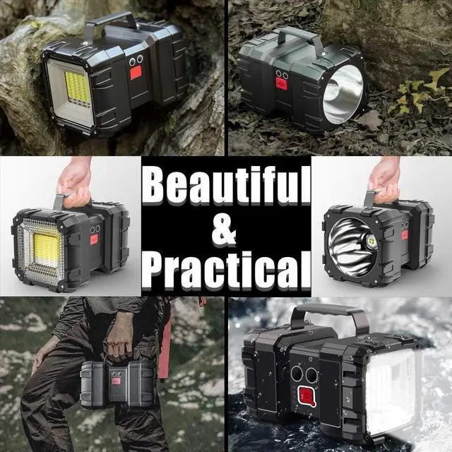 Alt view image 5 of 6 - Rechargeable Flashlight, LED Spotlight Flashlight 15000 Capacity 4000LM 20h Ultra-Long Standby Ultra Bright Flashlight Waterproof with USB Output as a Power Bank for Camping Accessories