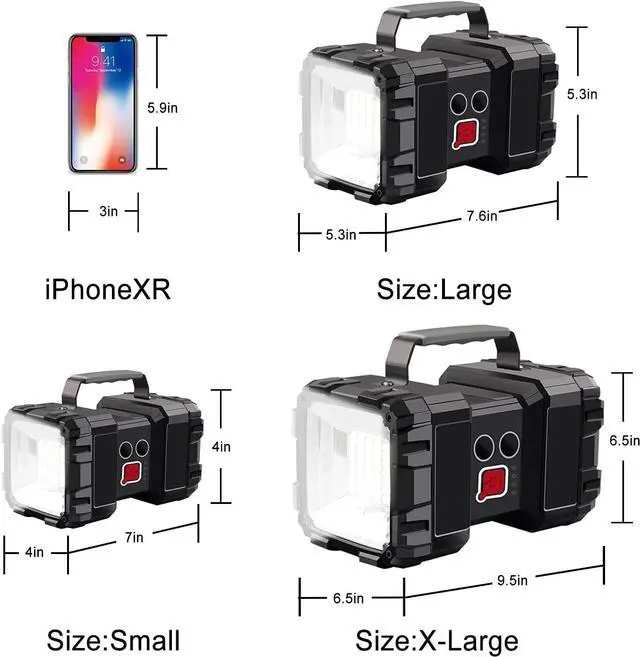 Alt view image 4 of 6 - Rechargeable Flashlight, LED Spotlight Flashlight 15000 Capacity 4000LM 20h Ultra-Long Standby Ultra Bright Flashlight Waterproof with USB Output as a Power Bank for Camping Accessories
