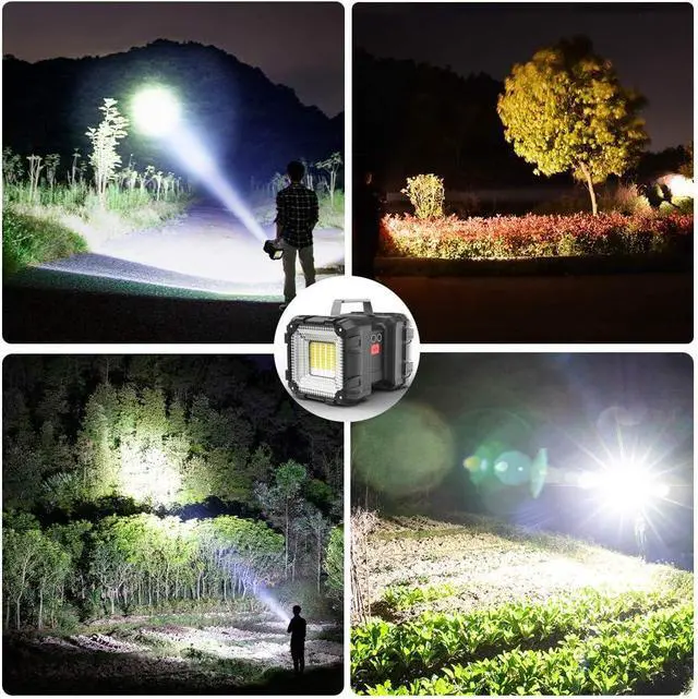 Alt view image 2 of 6 - Rechargeable Flashlight, LED Spotlight Flashlight 15000 Capacity 4000LM 20h Ultra-Long Standby Ultra Bright Flashlight Waterproof with USB Output as a Power Bank for Camping Accessories