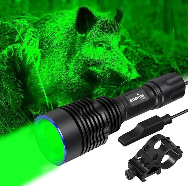 Main image of UC20 Green Hunting Flashlight kit, 1586 Yards Green LED Weapon Light, 2000 High Lumens Rechargeable Tactical Light, Picatinny Mount, Pressure Switch for Long Distance Night Hunt