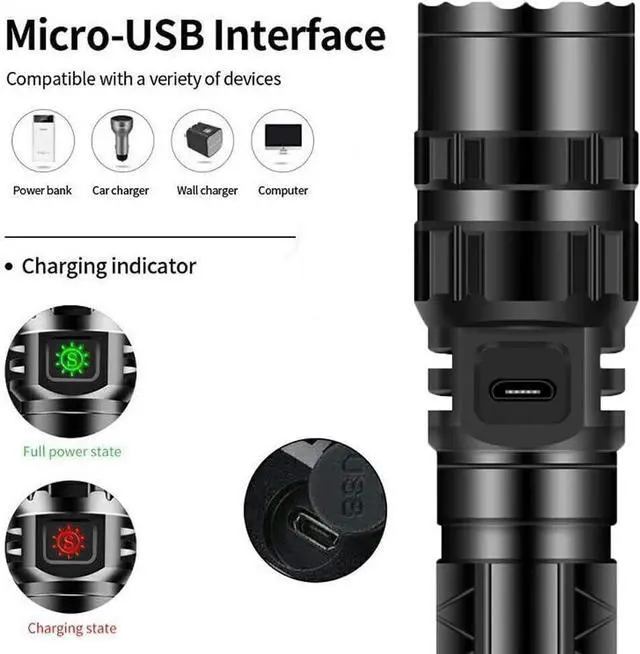 Alt view image 4 of 6 - Green Light Flashlight, Rechargeable LED Green Light Tactical Flashlight with Pressure Switch, 5 Modes & Zoomable Deer Hunting Light, IPX4 waterproof Hog Lights for Night Hunting Coyote Varmint