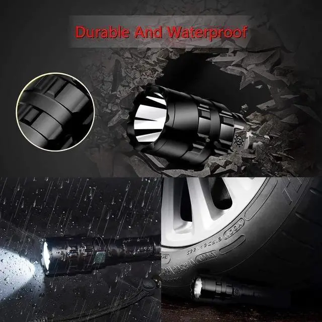 Alt view image 6 of 6 - Green Light Flashlight, Rechargeable LED Green Light Tactical Flashlight with Pressure Switch, 5 Modes & Zoomable Deer Hunting Light, IPX4 waterproof Hog Lights for Night Hunting Coyote Varmint