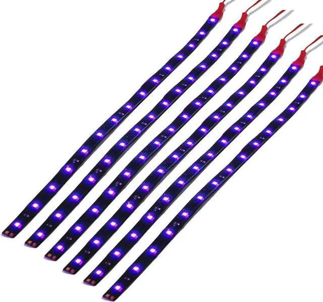 Main image of DC 12V Waterproof 1Ft 12 LED Strip Underbody Light with 6 inches Wires for Motor (Purple,Pack of 6)