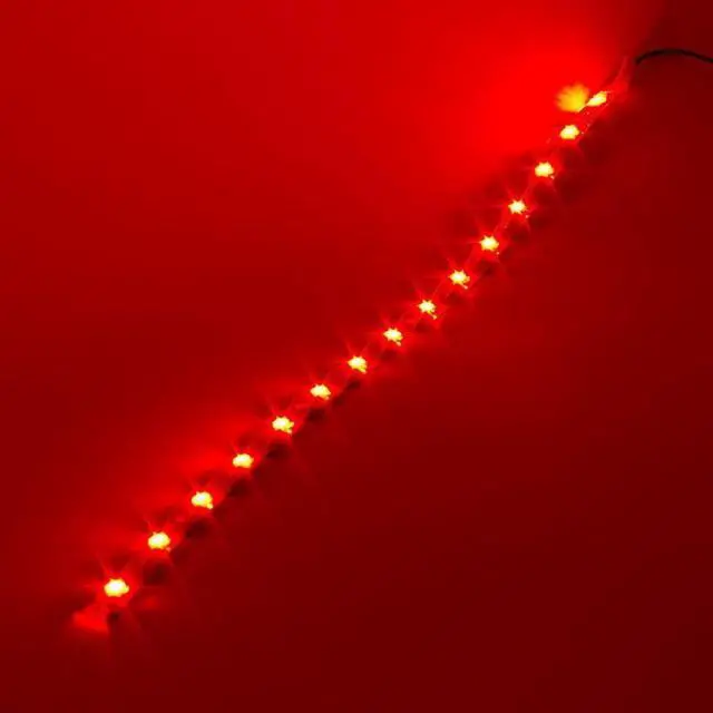 Alt view image 2 of 3 - DC 12V Waterproof 1Ft 12 LED Strip Underbody Light with 6 inches Wires for Motor (Red,Pack of 6)