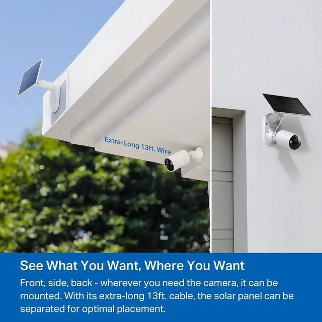 Alt view image 4 of 7 - TP-Link Tapo SolarCam C402 Kit, Outdoor Battery Camera w/Solar Panel Base, Wireless, 1080P, Free Person/Vehicle Detection, SD/Cloud Storage, Color Night Vision, No Hub Needed, Works w/Alexa