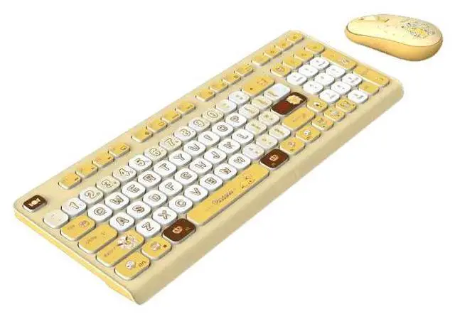Alt view image 3 of 4 - CHERRY 98 Keys Wireless Keyboard and Mouse Set Combo, Silent keystroke Quiet Typing with Thin Design for Work or Home Office (Pikachu Limited Edition Yellow)
