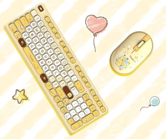 Alt view image 4 of 4 - CHERRY 98 Keys Wireless Keyboard and Mouse Set Combo, Silent keystroke Quiet Typing with Thin Design for Work or Home Office (Pikachu Limited Edition Yellow)