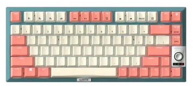 Main image of Cherry 75% 81 Keys Wireless Gaming Mechanical Keyboard, BT/USB-C Hot Swappable New Vintage Keyboard, White Backlit Computer Keyboards for PC/MAC/iOS, MX2A Silent Red Switches, Blue/Pink