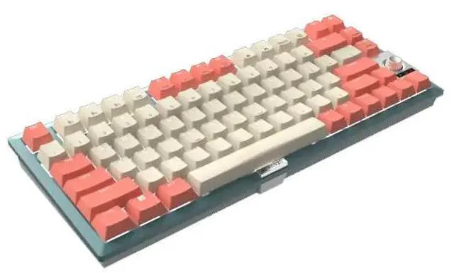 Alt view image 4 of 7 - Cherry 75% 81 Keys Wireless Gaming Mechanical Keyboard, BT/USB-C Hot Swappable New Vintage Keyboard, White Backlit Computer Keyboards for PC/MAC/iOS, MX2A Silent Red Switches, Blue/Pink