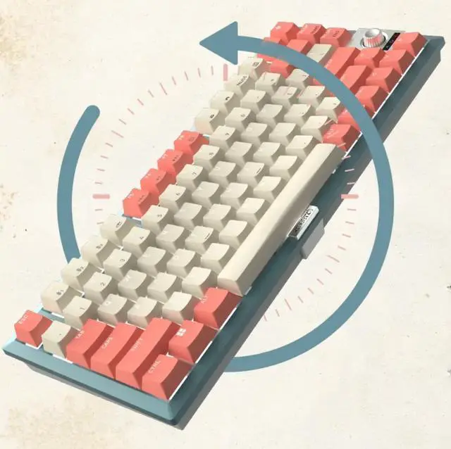 Alt view image 7 of 7 - Cherry 75% 81 Keys Wireless Gaming Mechanical Keyboard, BT/USB-C Hot Swappable New Vintage Keyboard, White Backlit Computer Keyboards for PC/MAC/iOS, MX2A Silent Red Switches, Blue/Pink