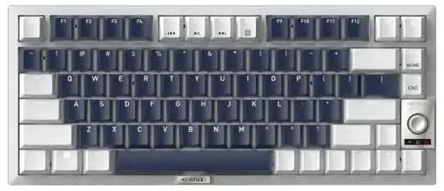 Main image of Cherry 75% 81 Keys Wireless Gaming Mechanical Keyboard, BT/USB-C Hot Swappable New Vintage Keyboard, White Backlit Computer Keyboards for PC/MAC/iOS, MX2A Silent Red Switches, Grey