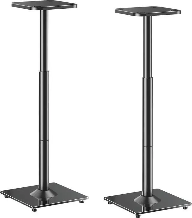 Main image of Universal Speaker Stands Height Adjustable 28"-37.4", Bookshelf Speaker Stand Pair for Satellite Studio Large Speakers Up to 22 lbs, Surround Sound Speaker Stand with Cable Management, Black