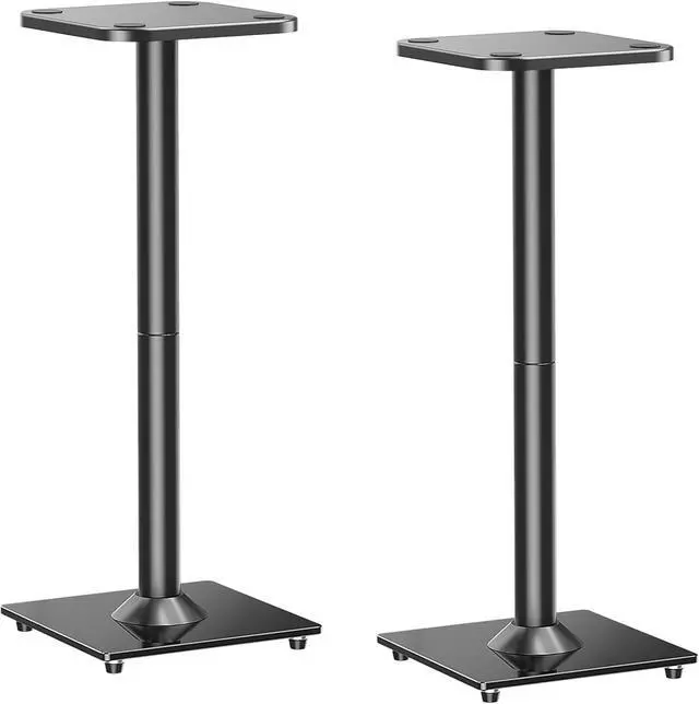 Alt view image 2 of 7 - Universal Speaker Stands Pair for Surround Sound, 31" Height Floor Speaker Stands, Holds Bookshelf Speaker Satellite Speaker Large Speaker, Up to 22LBS Cable Concealing 9.8" Plate Black MU9132