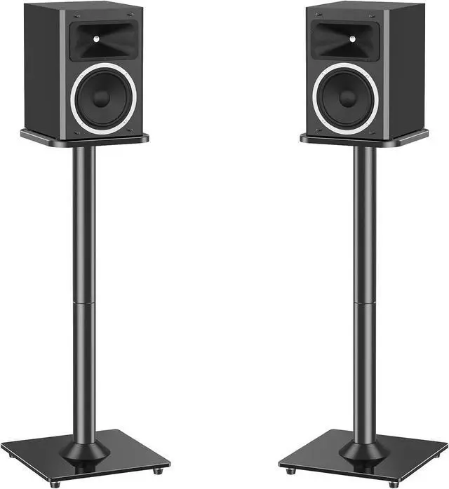 Main image of Universal Speaker Stands Pair for Surround Sound, 31" Height Floor Speaker Stands, Holds Bookshelf Speaker Satellite Speaker Large Speaker, Up to 22LBS Cable Concealing 9.8" Plate Black MU9132