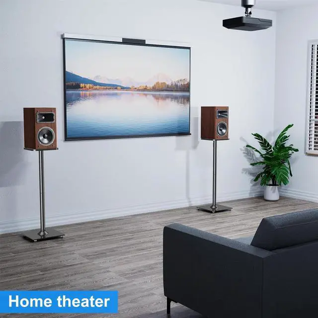 Alt view image 7 of 7 - Universal Speaker Stands Pair for Surround Sound, 31" Height Floor Speaker Stands, Holds Bookshelf Speaker Satellite Speaker Large Speaker, Up to 22LBS Cable Concealing 9.8" Plate Black MU9132