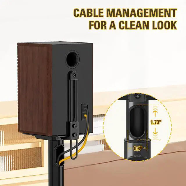 Alt view image 4 of 7 - Dream Speaker Stands Height Adjustable for Satellite & Small Bookshelf Speakers, Set of 2 Floor Stand Mount for Bose Polk JBL Sony Yamaha and Others - 11LBS Capacity MD5402