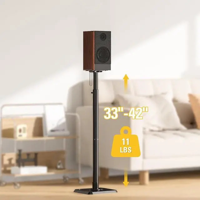 Alt view image 2 of 7 - Dream Speaker Stands Height Adjustable for Satellite & Small Bookshelf Speakers, Set of 2 Floor Stand Mount for Bose Polk JBL Sony Yamaha and Others - 11LBS Capacity MD5402